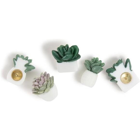 U Brands Succulent Push Pins Set, Office Supplies, Three Assorted Style, 9 Count - Picture 3 of 7